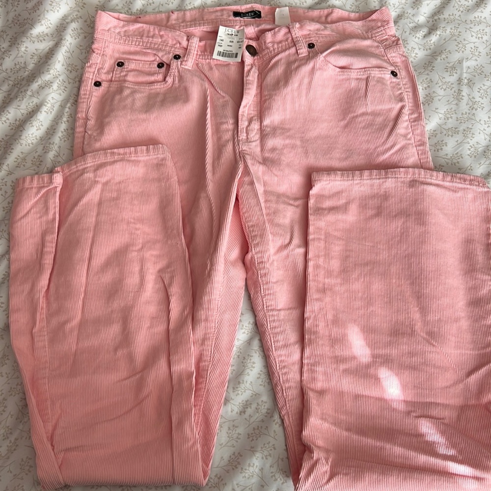 JCREW Pink Corduroy Bootcut Pants NWT Size 6 Short